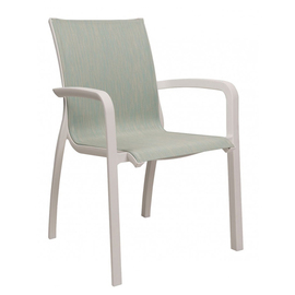 Armlehnstuhl | Gartensessel SUNSET • weiß | türkis | 610 mm x 630 mm H 890 mm | Sitzhöhe 450 mm Produktbild