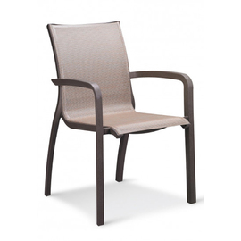 Armlehnstuhl | Gartensessel SUNSET • bronze | braun stapelbar | Sitzhöhe 450 mm Produktbild