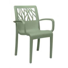 Terrassenstuhl VEGETAL mit Armlehnen • grün | Sitzhöhe 475 mm Produktbild