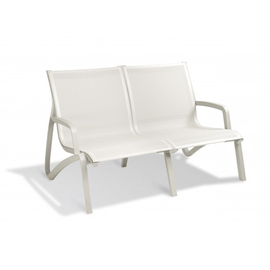 Lounge-Sofa | 2-Sitzer SUNSET mit Armlehnen • weiß | Sitzhöhe 380 mm Produktbild
