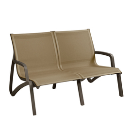 Lounge-Sofa | 2-Sitzer SUNSET mit Armlehnen • bronze | cognac | 1370 mm x 830 mm H 840 mm | Sitzhöhe 380 mm Produktbild