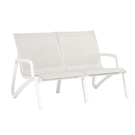 Lounge-Sofa | 2-Sitzer SUNSET • weiß | beige | 1370 mm x 830 mm H 840 mm | Sitzhöhe 380 mm Produktbild