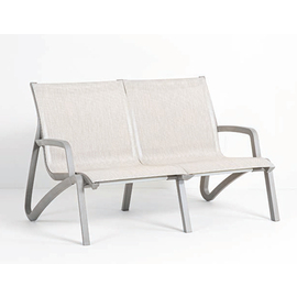 Lounge-Sofa | 2-Sitzer SUNSET • silber | beige | Sitzhöhe 380 mm Produktbild