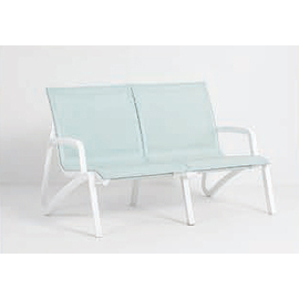 Lounge-Sofa | 2-Sitzer SUNSET • weiß | türkis | Sitzhöhe 380 mm Produktbild