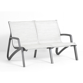 Lounge-Sofa | 2-Sitzer SUNSET • schwarz | grau | 1370 mm x 830 mm H 840 mm | Sitzhöhe 380 mm Produktbild