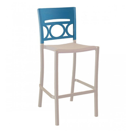 Barstuhl MOON • weiß | blau stapelbar | Sitzhöhe 765 mm Produktbild