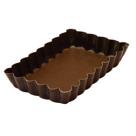 T&ouml;rtchenform, rechteckig, geriffelt - antihaftbeschichtet - fester Boden - 121x75 mm au&szlig;en / 112x66 mm innen - H 20 mm Produktbild