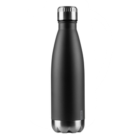 Isolierflasche Enjoy 0,5 ltr Edelstahl schwarz Edelstahleinsatz Drehverschluss Produktbild