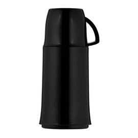 Isolierflasche ELEGANCE 0,25 ltr schwarz Glaseinsatz Schraubverschluss  H 202 mm Produktbild