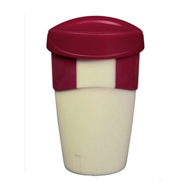 To-Go-Becher WAYCUP red velvet PP cremeweiß | rot mit Deckel 0,4 ltr | Mehrweg Produktbild