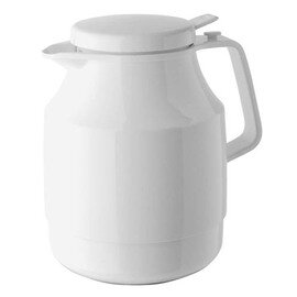 Isolierkanne TEA BOY PUSH 1 ltr weiß glänzend Glaseinsatz Drehverschluss  H 133 mm Produktbild