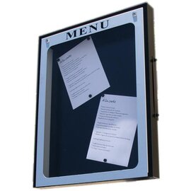 Menükartenhalter PROVENCE Wandmontage schwarz mit Beleuchtung 4 Seiten (A4)  H 750 mm Produktbild