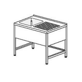 Gewerbe-Spültisch mit Abtropffläche rechts 1 Becken | 500 x 500 x 250 mm L 1350 mm B 700 mm Produktbild