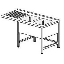 Spülcenter Abtropffläche links | 2 Becken L 2400 mm B 700 mm Produktbild