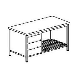 Arbeitstisch 3-er Schubladenblock 1 Rostboden 1000 mm 800 mm Höhe 850 mm Produktbild