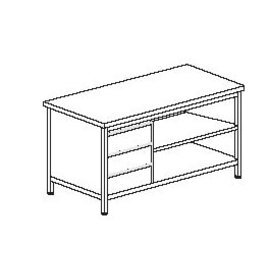 Arbeitsschrank mit Zwischenboden mit 3-er Schubladenblock | Aufkantung 1100 mm  x 600 mm  H 850 mm Produktbild