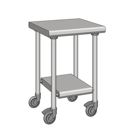 Arbeitstisch Edelstahl fahrbar mit Grundboden 600 mm x 600 mm H 900 mm Produktbild