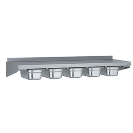 Wandbord | Gewürzbord Edelstahl mit 5 Behältern GN 1/3 | 1200 mm x 400 mm Produktbild