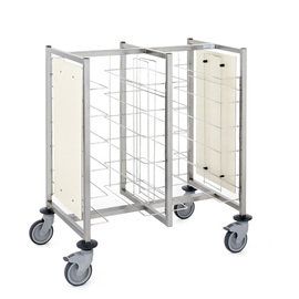 Tablettwagen für 12 Tabletts | Seitenverkleidung | Rollenausführung Polyamid H 1030 mm Produktbild