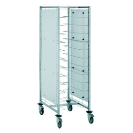 Tablettwagen für 12 Tabletts | Seitenverkleidung | Rollenausführung Polyamid H 1790 mm Produktbild
