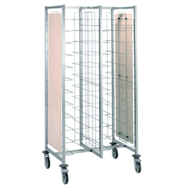 Tablettwagen für 24 Tabletts | Seitenverkleidung | Rollenausführung Polyamid Produktbild