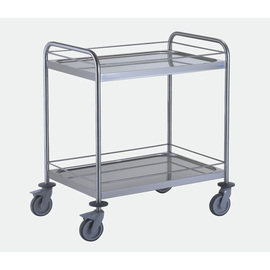 Servierwagen Edelstahl mit Galerie | 2 Borde | 895 mm x 625 mm H 960 mm Produktbild