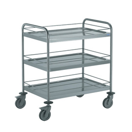 Servierwagen Edelstahl mit Galerie | 3 Borde | 895 mm x 625 mm H 960 mm Produktbild