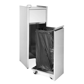 Imbiss-Mülleimer 110 ltr | Edelstahl mit Tablettablage Produktbild