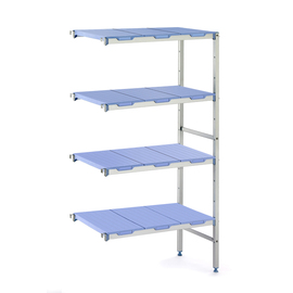 Anbauregal 1750 B | 4 Ebenen | T 500 mm | L 649 mm | PP Böden blau Produktbild