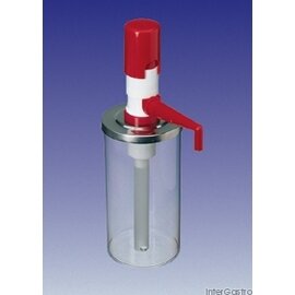 Druckknopfdosierspender rot 0,95 ltr  | Bedienung per Druckknopf  Ø 112 mm  H 275 mm Produktbild