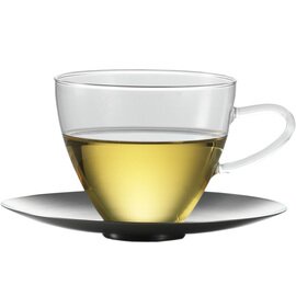 Tasse TEA 300 ml Glas mit Edelstahl-Untertasse  H 93 mm Produktbild