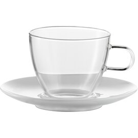Kaffeetasse COFFEE 25 cl Glas mit Porzellan-Untertasse  H 79 mm Produktbild
