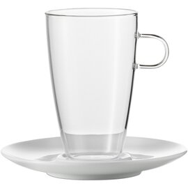 Latte Macchiato Glas COFFEE 50 cl transparent mit Porzellan-Untertasse mit Henkel Produktbild