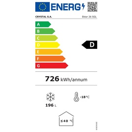 Tiefkühltruhe Ektor 26 SGL mit Glasschiebedeckel | 196,0 ltr | 905 mm x 644 mm H 895 mm Produktbild 1 L