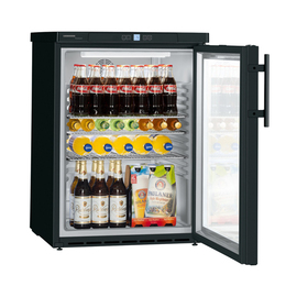 Kühlgerät FKUv 1613 Premium Variante 744 schwarz | Glastür | Umluftkühlung Produktbild