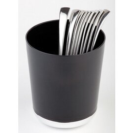 Besteckbehälter | Tischrestebehälter BASE CHROM schwarz 1 Fach  Ø 215  H 150 mm Produktbild