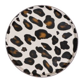 Serviertablett COOL MOTIVE schwarz weiß Leopardenfell-Optik rund  Ø 355 mm Produktbild