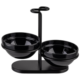 Löffelablage mit 2 Schalen Edelstahl schwarz Produktbild