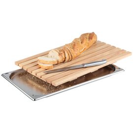 Brotschneidebrett Holz  • Schneidgitter|Auffangtablett | 530 mm  x 325 mm  H 20 mm Produktbild 1 S