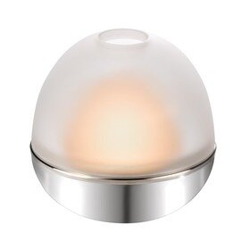 Windlicht BALL 1-flammig mit Teelicht Glas Edelstahl glänzend satiniert  Ø 120 mm  H 115 mm Produktbild