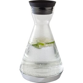 Karaffe COOL Edelstahl Glas verchromt 1400 ml H 270 mm | mit Ausgießer | Fuß | Kühlakku Produktbild