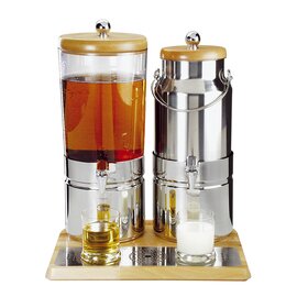 Saftdispenser | Milchdispenser WOOD DUO TOP FRESH kühlbar | 2 Behälter 6 ltr|5 ltr  H 520 mm Produktbild