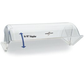 Rolltop-Haube  • GN 1/2 Polycarbonat klar transparent  L 325 mm  x 265 mm  H 150 mm | goldfarbener Griff Produktbild