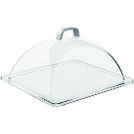 GN Kuppelhaube  • GN 1/2 SAN ABS klar transparent  L 330 mm  x 280 mm  H 170 mm mit Frontausschnitt | verchromter Griff Produktbild