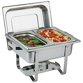 Chafing dish "BRUNCH",  Edelstahl rostfrei, GN 1/4, 2 x 1,8 ltr., GN-Behältertiefe 65 mm Produktbild