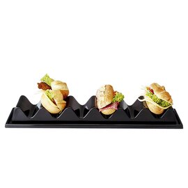 Snackpresenter Kunststoff schwarz | 3 Ablageflächen | 290 mm  x 190 mm  H 65 mm Produktbild