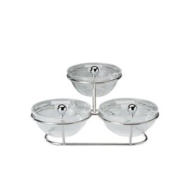 Buffet-Ständer LITTLE Kunststoff Glas | 3 Ablageflächen | 300 mm  x 300 mm  H 140 mm Produktbild