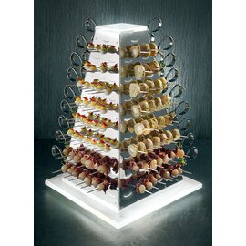 Beleuchtete Büffet-Pyramide Set "Large", 108 Schlitze für Löffel und 168 Löcher für Spieße, mit Akkubetrieb Produktbild