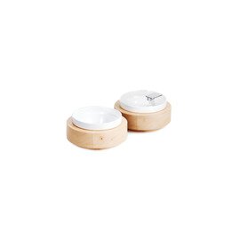 Bowl Box S Basis | Schale | Deckel Kunststoff Holz weiß ahornfarben mit Haube Ø 174 mm  H 60 mm Produktbild