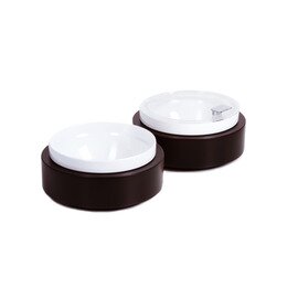Bowl Box L Basis | Schale Kunststoff Holz weiß wengefarben Ø 265 mm  H 60 mm Produktbild